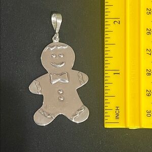 Sterling Silver 925 Gingerbread Man Pendant Charm 5.27 grams